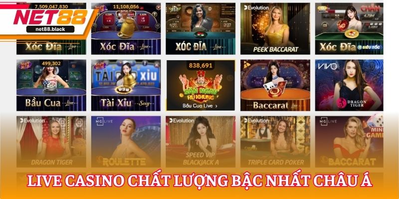 Live casino chất lượng bậc nhất châu Á